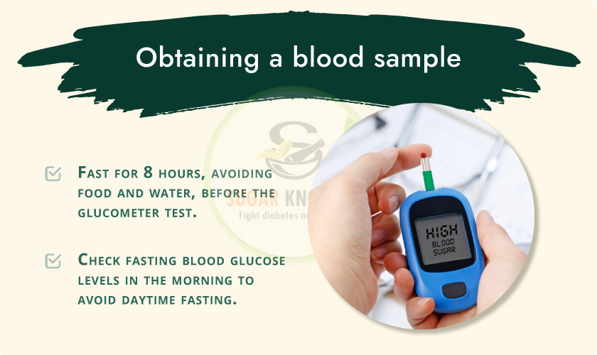 Obtaining a blood sample for diabetes test