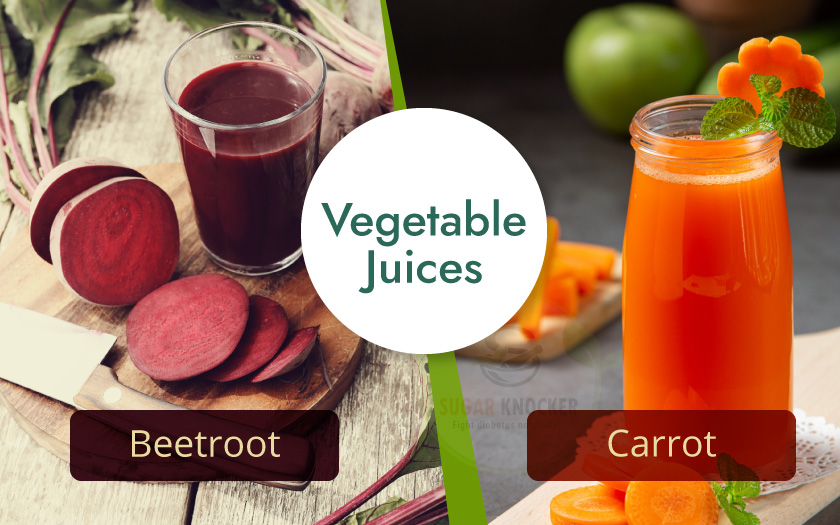 A colorful assortment of vegetable juices, including beetroot and carrot drink, in a glass.