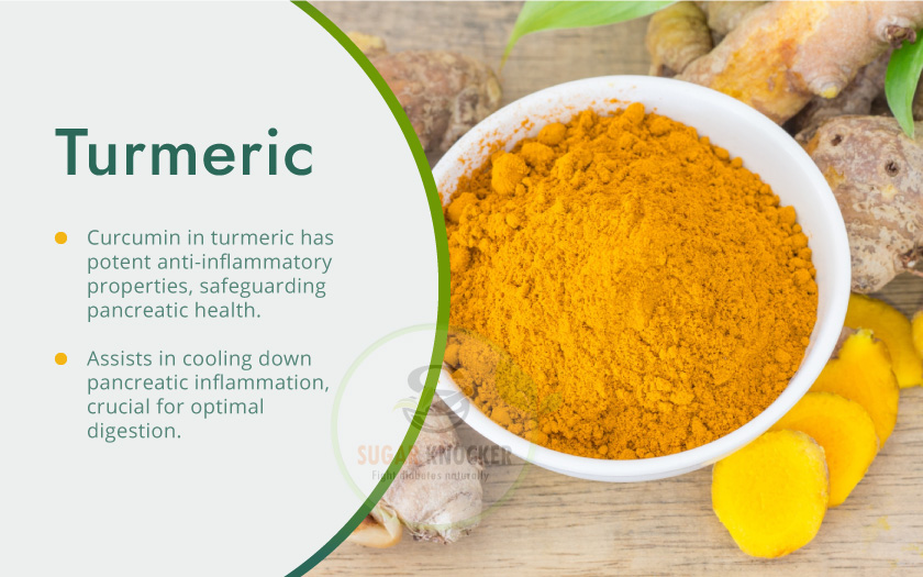 Turmeric curcumin: potent antioxidant & anti-inflammatory properties. Explains benefits of turmeric on pancreas